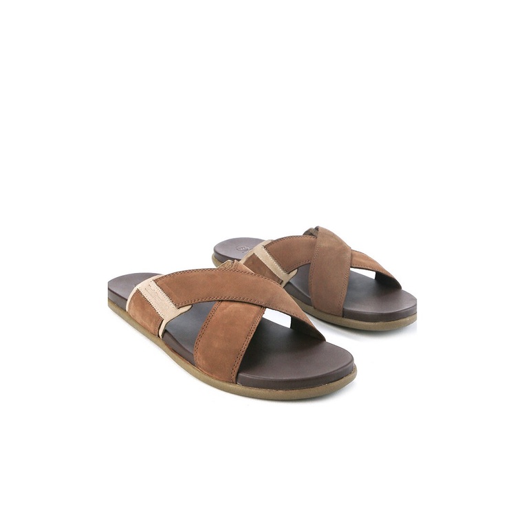 SANDAL SLIDE KULIT HUSH PUPPIES PRIA ORIGINAL CASUAL ASLI COKLAT HM36