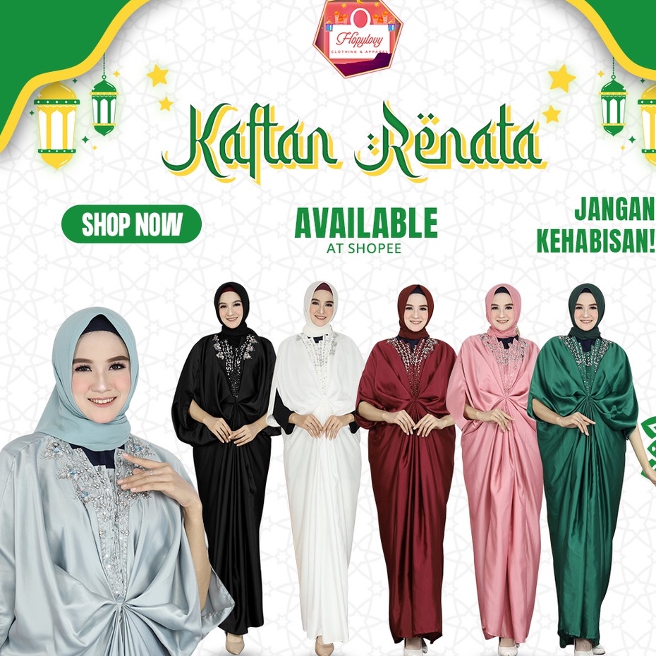 HOPYLOVY - Kaftan Wanita Muslim Bahan Velvet Renata