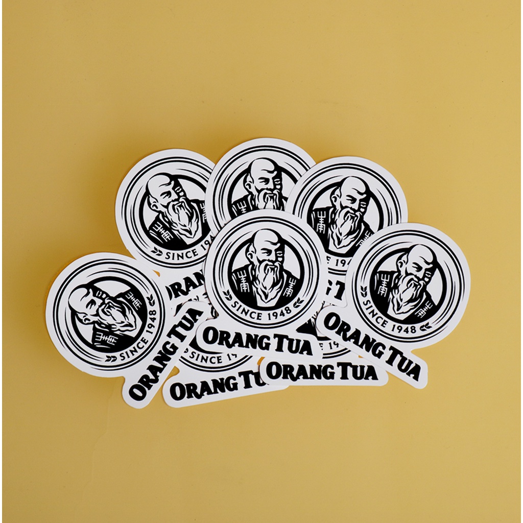 STIKER GRAFTAC - ORANG TUA - STIKER AESTHETIC LAPTOP, AKSESORIS HP, ANTI AIR, MOTIF,HELM.