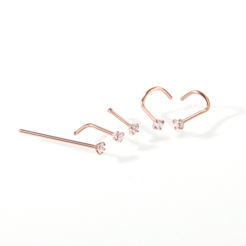 1 Pasang / Set Cincin Hoop Tindik Hidung Palsu Bahan Stainless Steel Warna-Warni Untuk Pria Dan Wanita