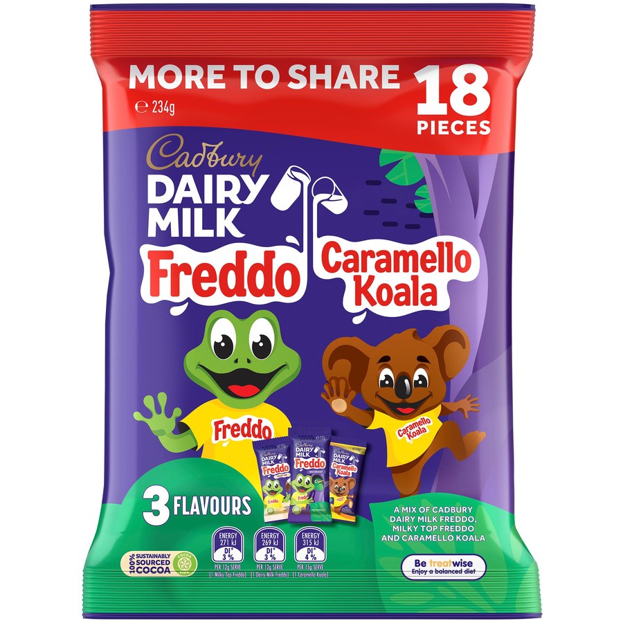 

Cadbury dairy Milk Freddo & camaello Koala Big Value Australia