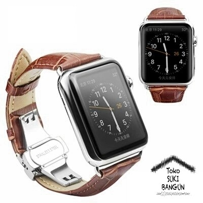 Strap Apple Watch Series 8 7 6 5 4 3 2 1 41mm 40mm 38mm TALI JAM Kulit Leather Butterfly Folding