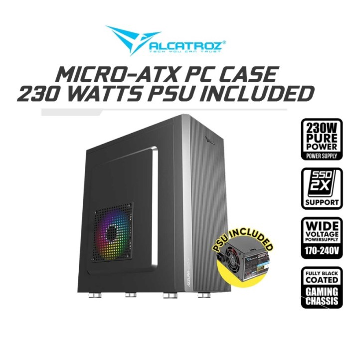 PROMO ALCATROZ AZZURA NEO 5 MICRO-ATX PC CASE - ALCATROZ AZZURA NEO V