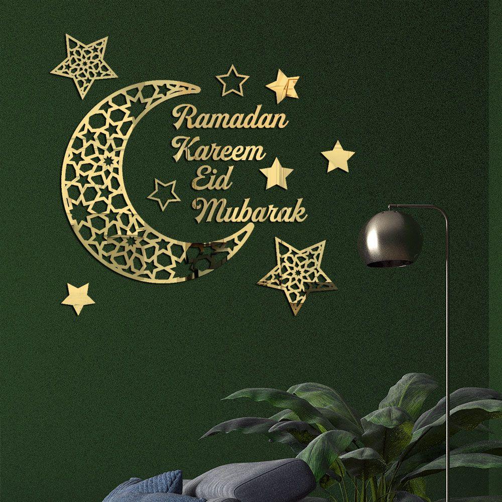 R-bunga Stiker Dinding DIY Muslim Ramadhan Removable Eid Mubarak Islami Akrilik Wall Decal
