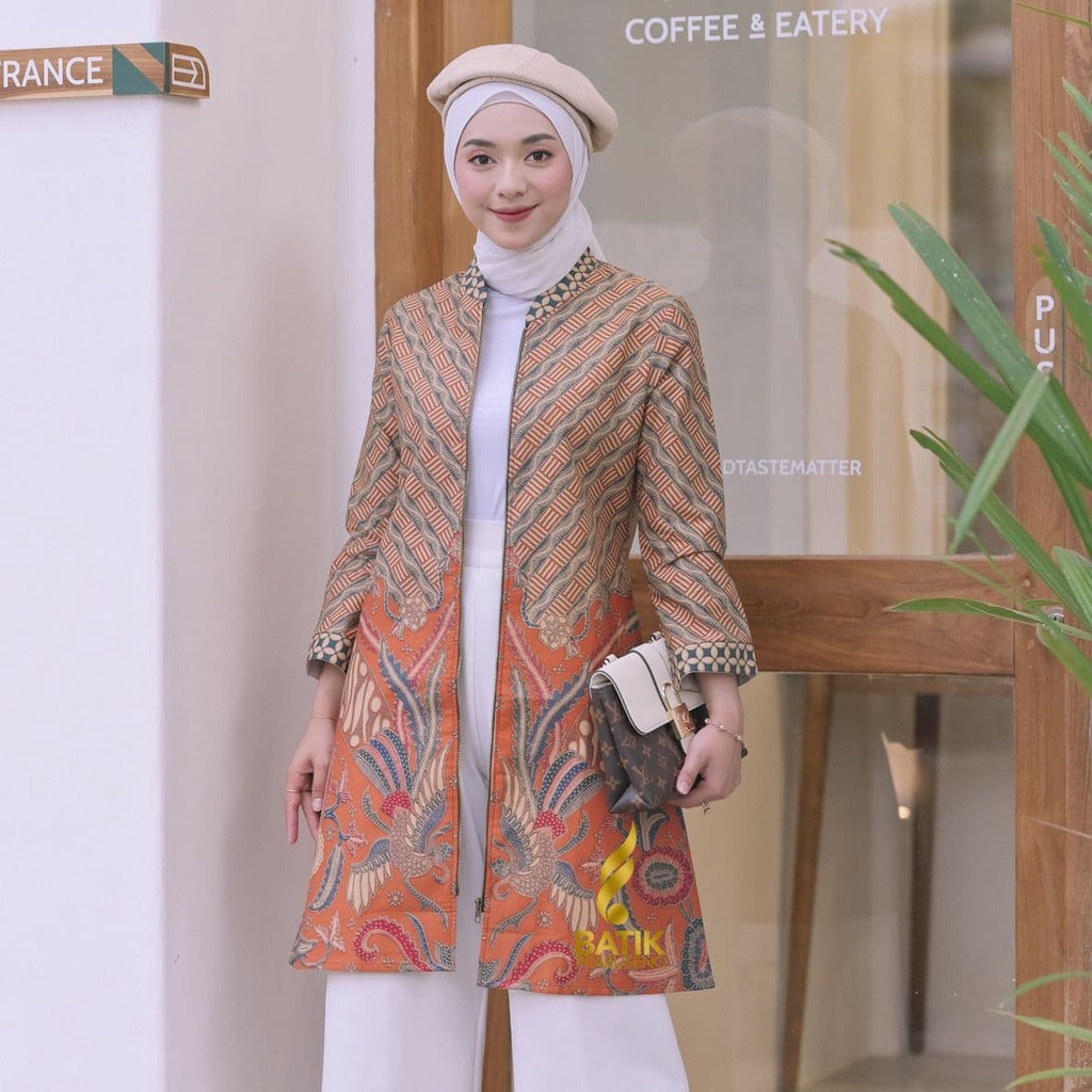 Tunik Batik Wanita Modern Terbaru Jumbo M L XL XXL Motif Anggraeni Atasan Batik Wanita Seragam Murah