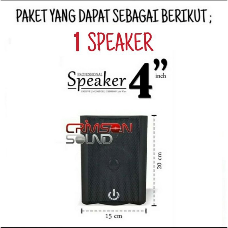 Paket 1 Speaker Panggilan 4 inch Crimson Buat ruang Kelas-Kantor dll.