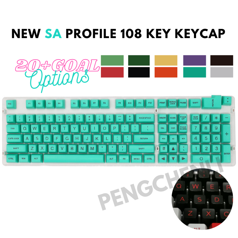 Sa 108pcs / Set Keycaps Keyboard Mekanik Universal Ergonomis