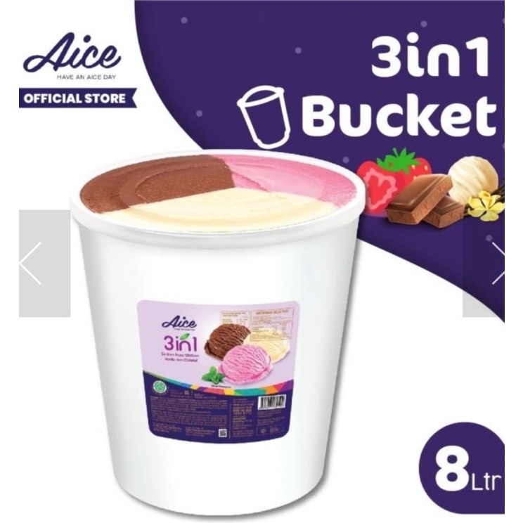 

AICE 3in1 Bucket Ice Cream Es Krim Ember 8L Eskrim