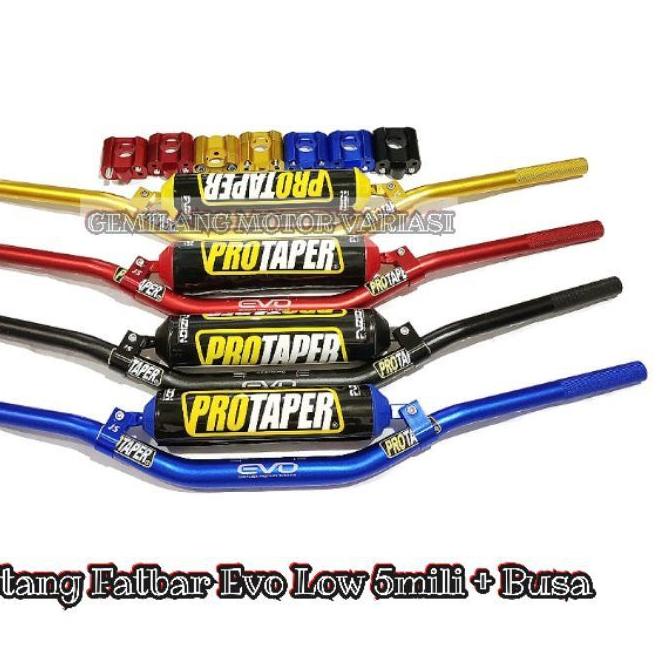 ➾ (Protaper Evo) stang atau stir fatbar high dan low 5 Mili plus raiser setang full Cnc premium orig