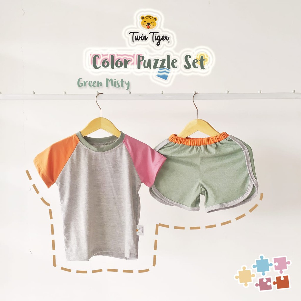 Twin Tiger Color Puzzle Set 0-5 Tahun Setelan Anak Kekinian Lucu Murah CBKS