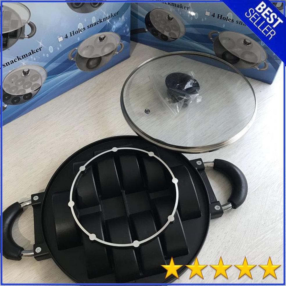 LJR Cetakan Kue Pukis Lubang Tutup Kaca Alat Masak Teflon Pencetak Makanan