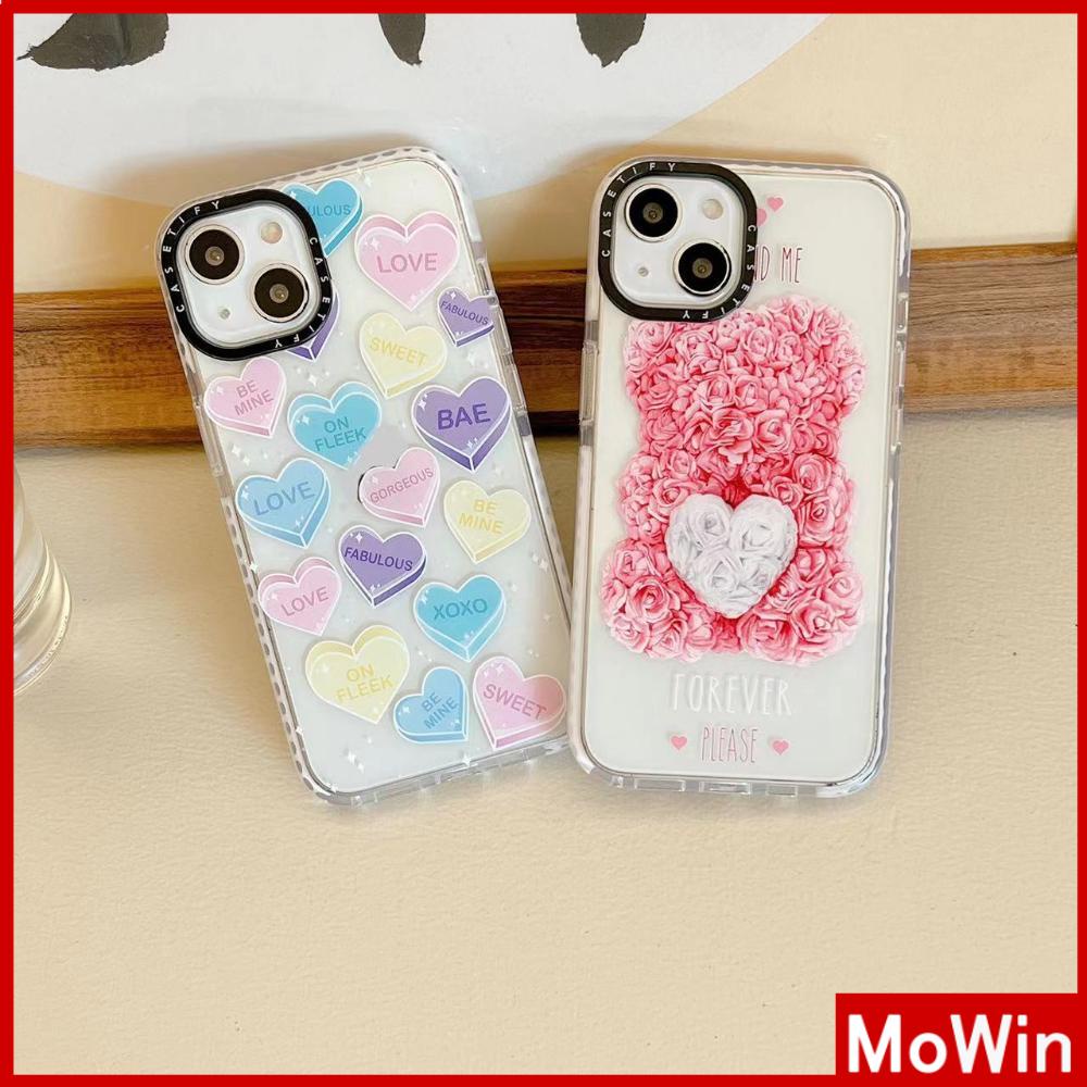 iPhone Case Silicone Soft Case Clear Case Thickened Shockproof Protection Camera Love Bear Cute Compatible For iPhone 11 iPhone 13 Pro Max iPhone 12 Pro Max iPhone 7 Plus iPhone xr