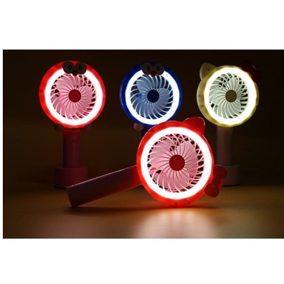 ITSTORE Kipas Mini Tangan Genggam Tancap Karakter Fan Led Light Lucu Unik Portable USB Doraemon Hello Kitty Minion