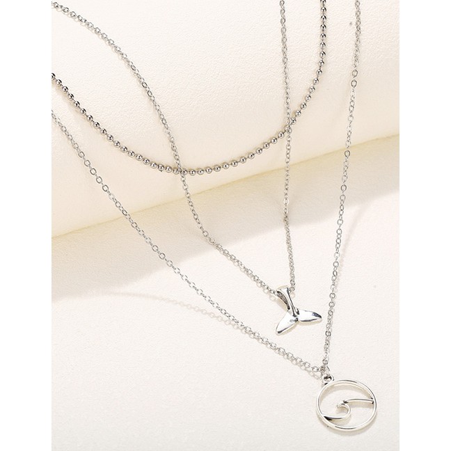 LRC Kalung Fashion Surf Fishtail Three-layer F9642X