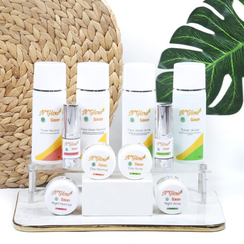 N Glow Skincare/Harga termurah/ 1 paket + serum / Harga 1 Paket Skincare/ Acne Skincare / Normal Ski