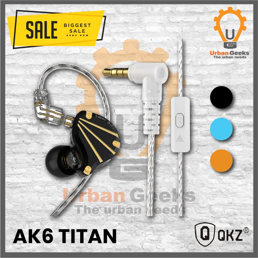 Metal Earphone QKZ AK6 Titan Super HIFI Bass Dynamic In Ear Monitor