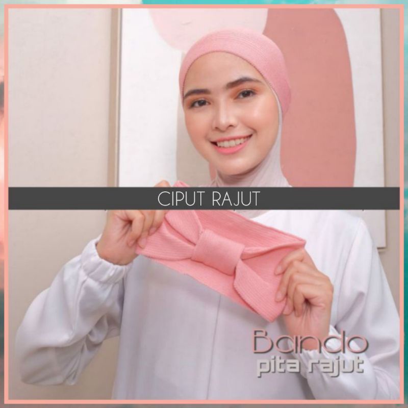 Medan Termurah New style ciput rajut bando pita karet belakang