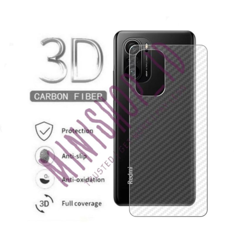 XIAOMI POCO F3 (5G) SKIN CARBON BACKSCREEN PROTECTOR ANTI GORES HP