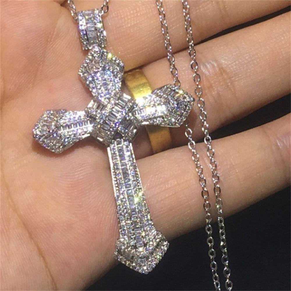 Preva Liontin Salib Wanita Fashion Kalung Lokomotif Rock Punk Vintage Jesus