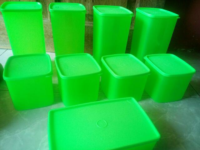 [indra Houseware]set Toples Plastik Isi 9pcs Smk 441 Hijau/ Wadah Saji