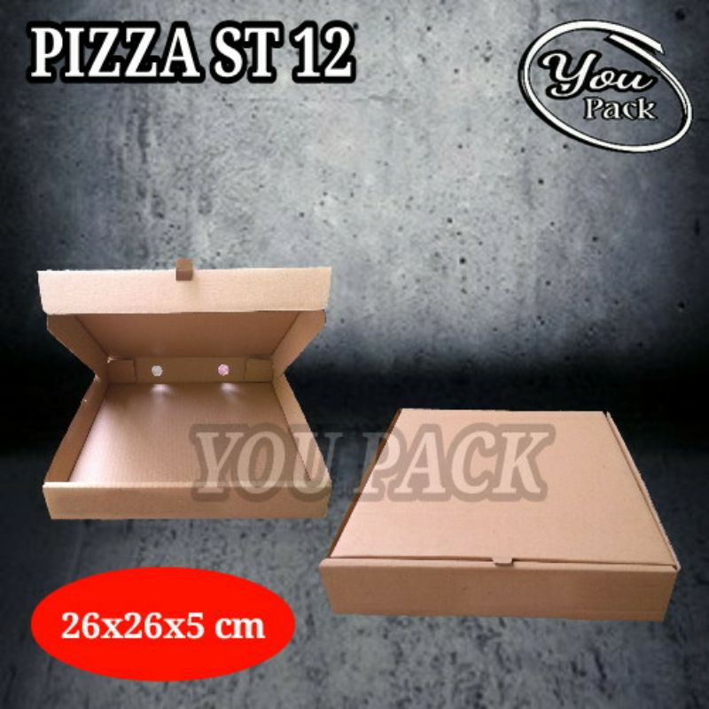 

KOTAK KARDUS ST-12 26X26X5 CM COKLAT POLOS BOX PIZZA