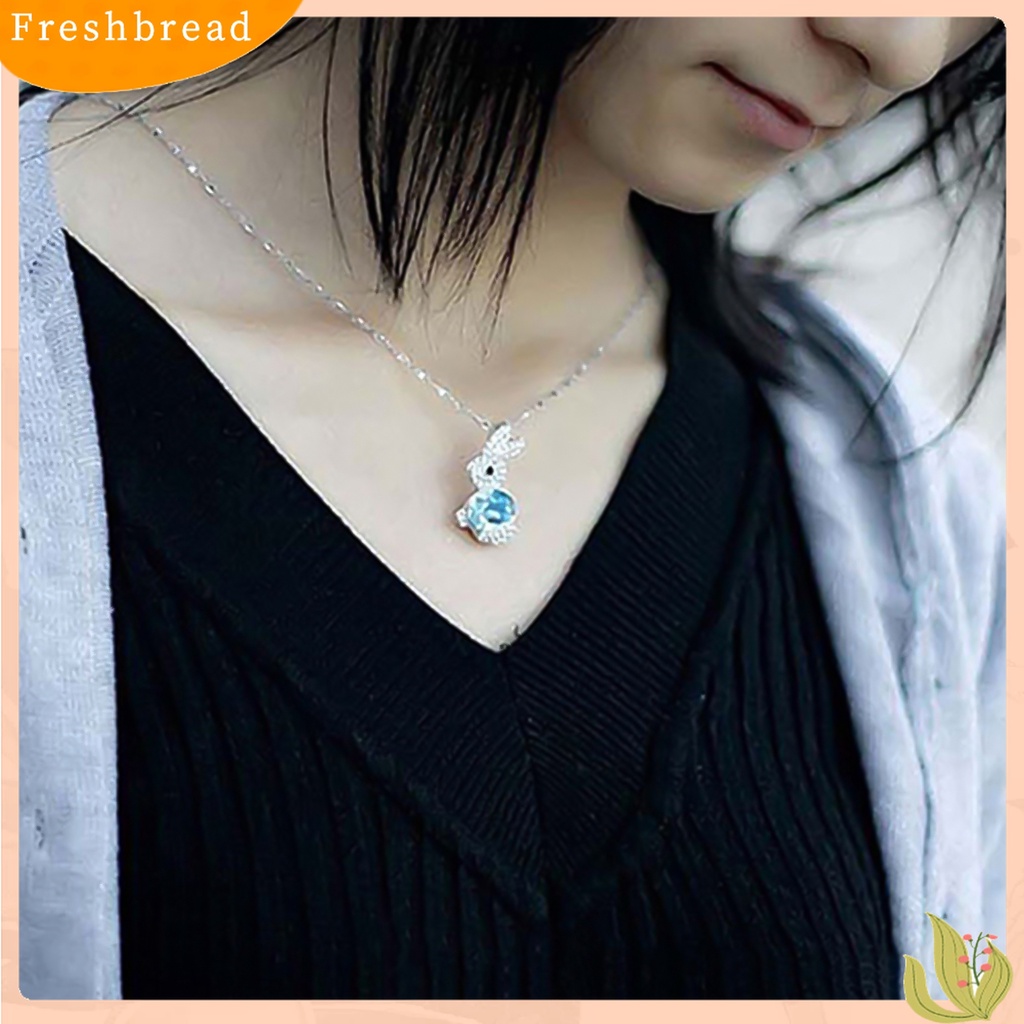 [TERLARIS]Women Fashion Delicate Rhinestone Little Rabbit Pendant Sweater Necklace Jewelry