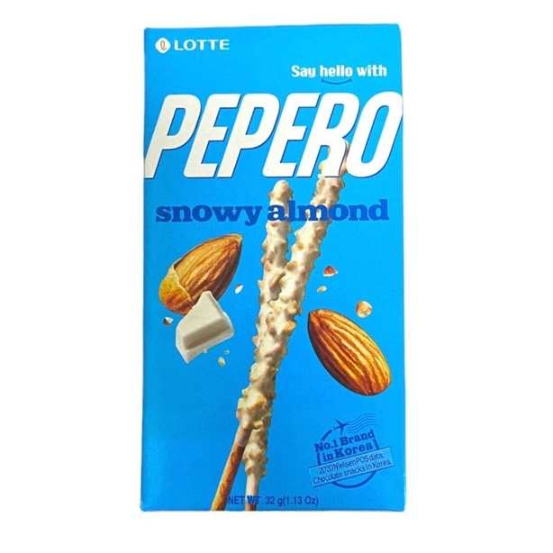 

LOTTE PEPERO SNOWY ALMOND 32GR