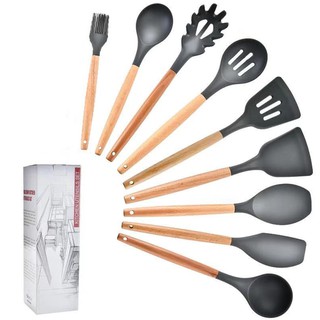  Lou 9Pcs Set Alat  Masak Dapur  Anti Lengket Bahan  