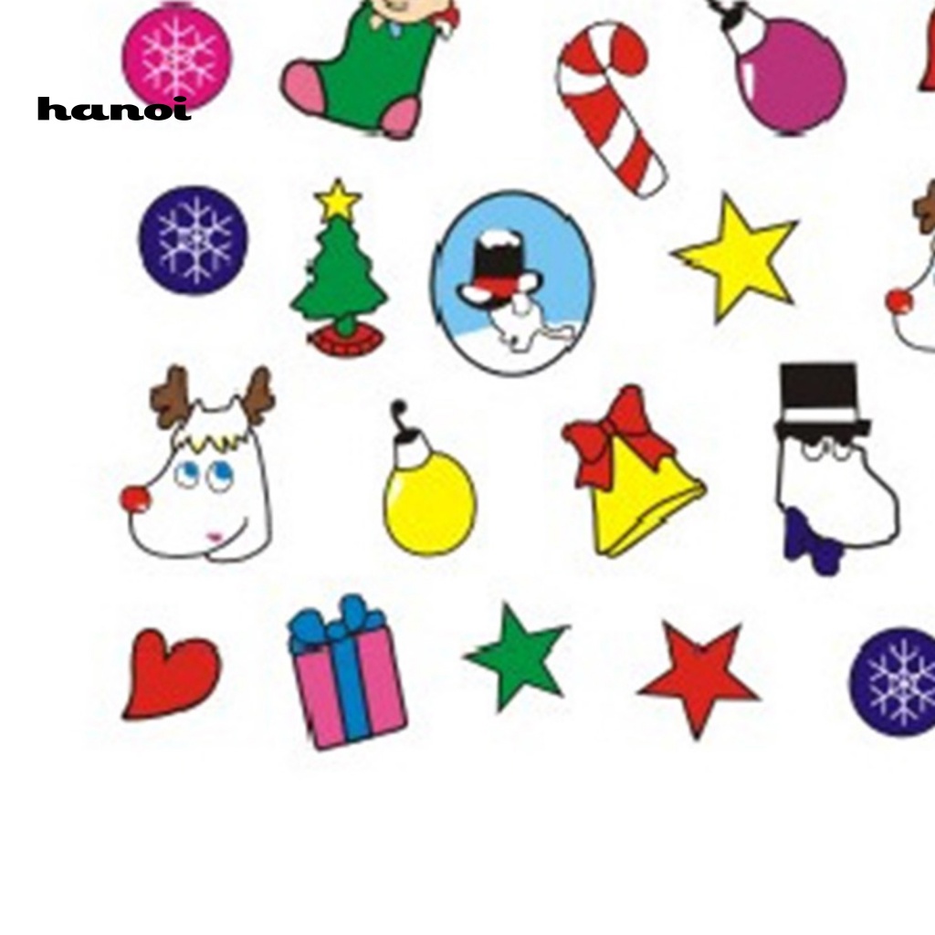 Han_stiker Kuku Ultra Tipis Tema Natal Untuk Nail Art / Manicure