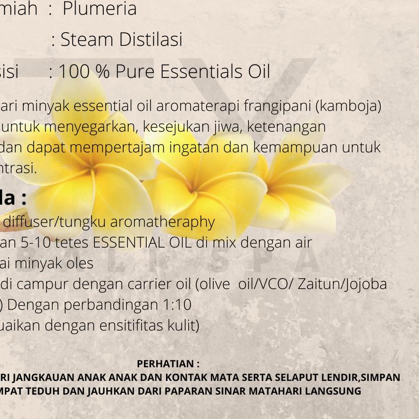 ♚ Essential Oil / MinyakAtsiri / Aromaterapi Frangipani / Kamboja ☋