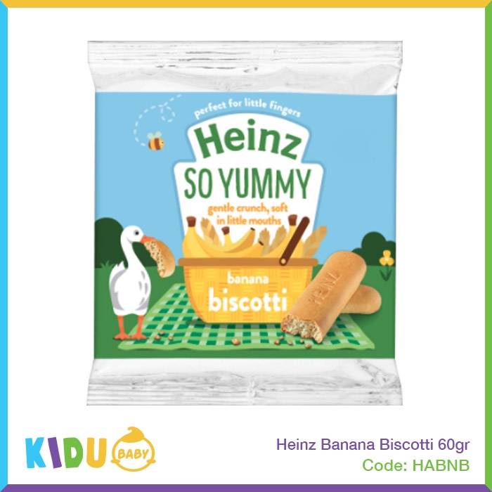 Heinz Biscotti Biskuit Chocolate Apple Banana 60gr Makanan Snack Bayi MPASI Kidu Baby