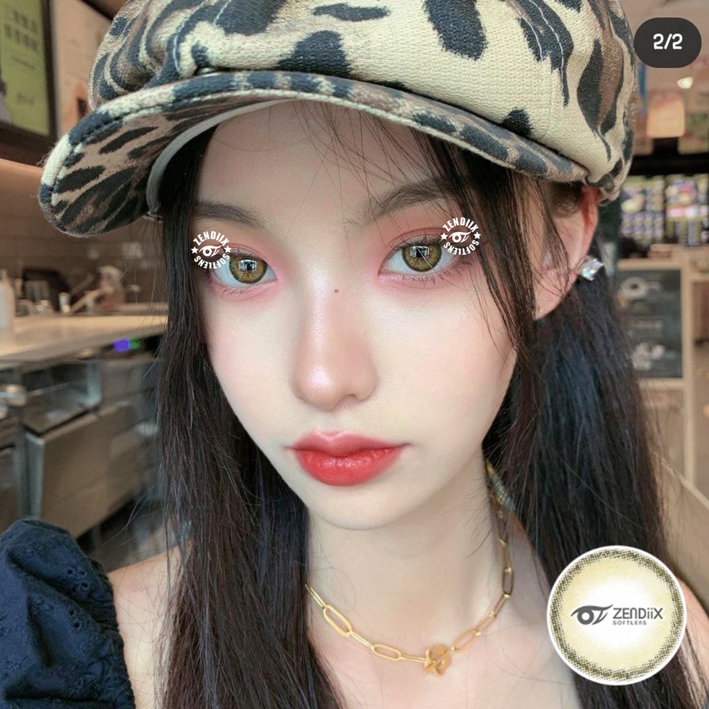 Softlens MINI OLIVIA warna GREEN Normal Beda Minus