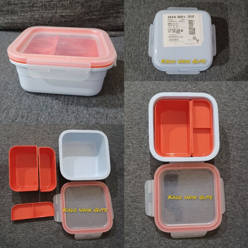 Kotak makan Lanck box  Plastik bersekat.