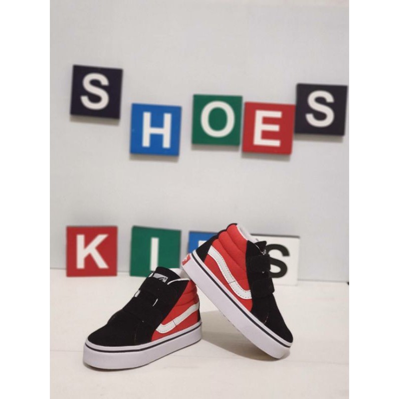 sepatu anak laki laki Vans High Red/White