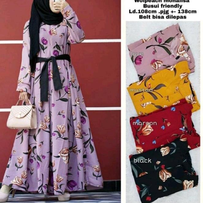 TRX6n1Mb--(BISACOD) GAMIS TULIP_KATUN PREMIUM / GAMIS BUNGA TULIP MONALISA / GAMIS COTTON BUSUI TERB