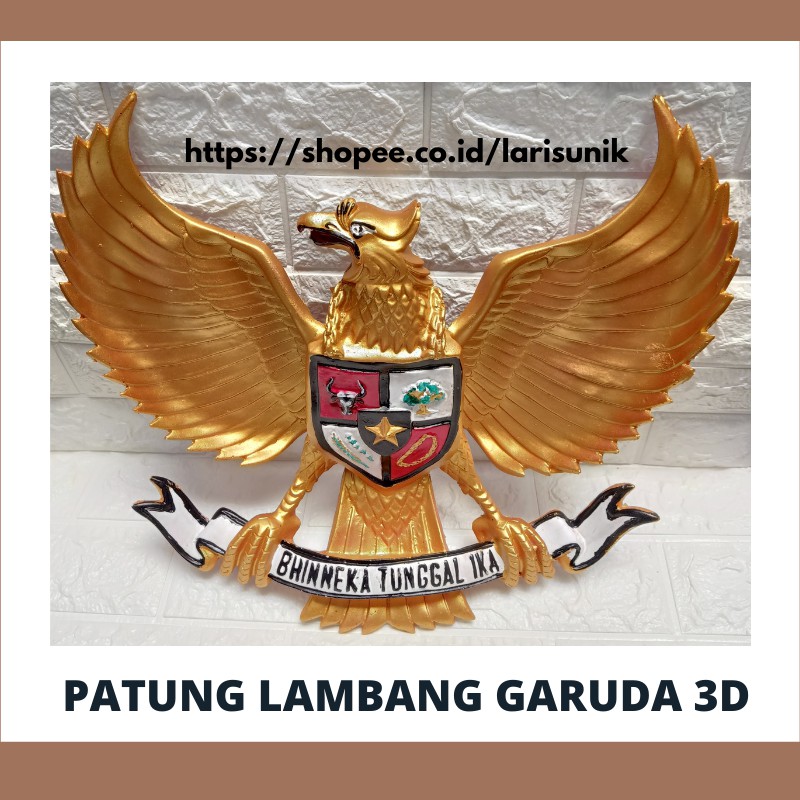 Pigura Poster Presiden Dan Wakil Presiden Lambang Burung Garuda Pancasila Hiasan 3D Dinding