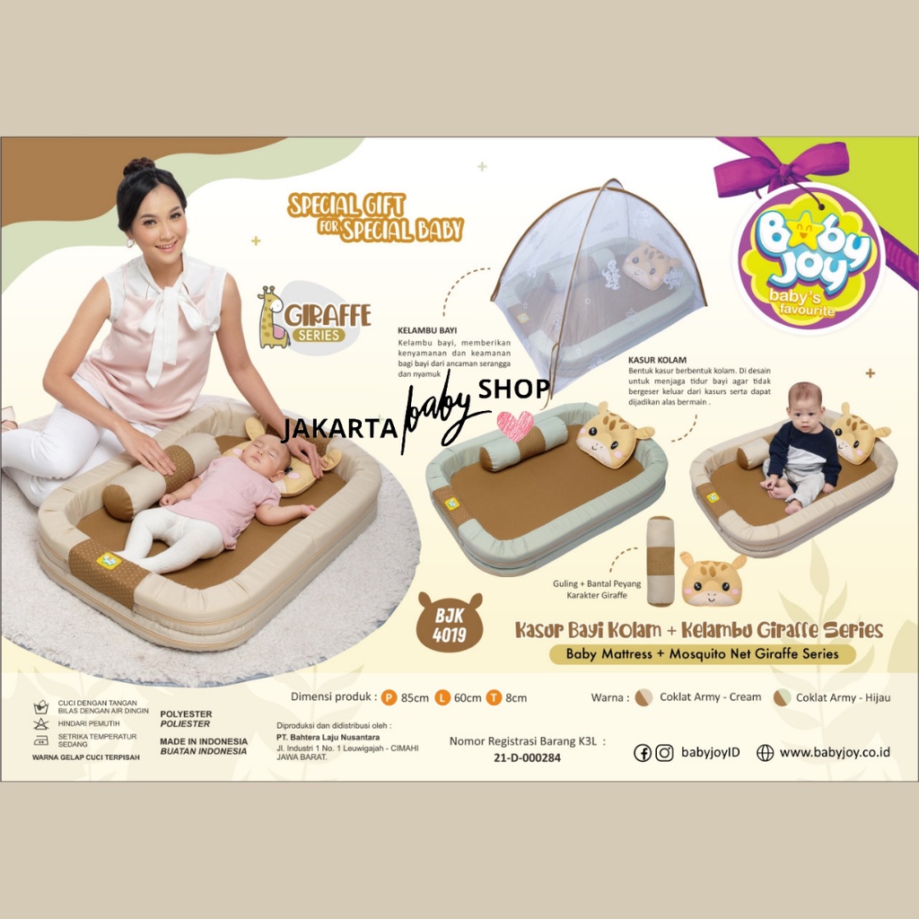 KASUR BAYI KOLAM + KELAMBU GIRAFFE SERIES BABY JOY BJK4019