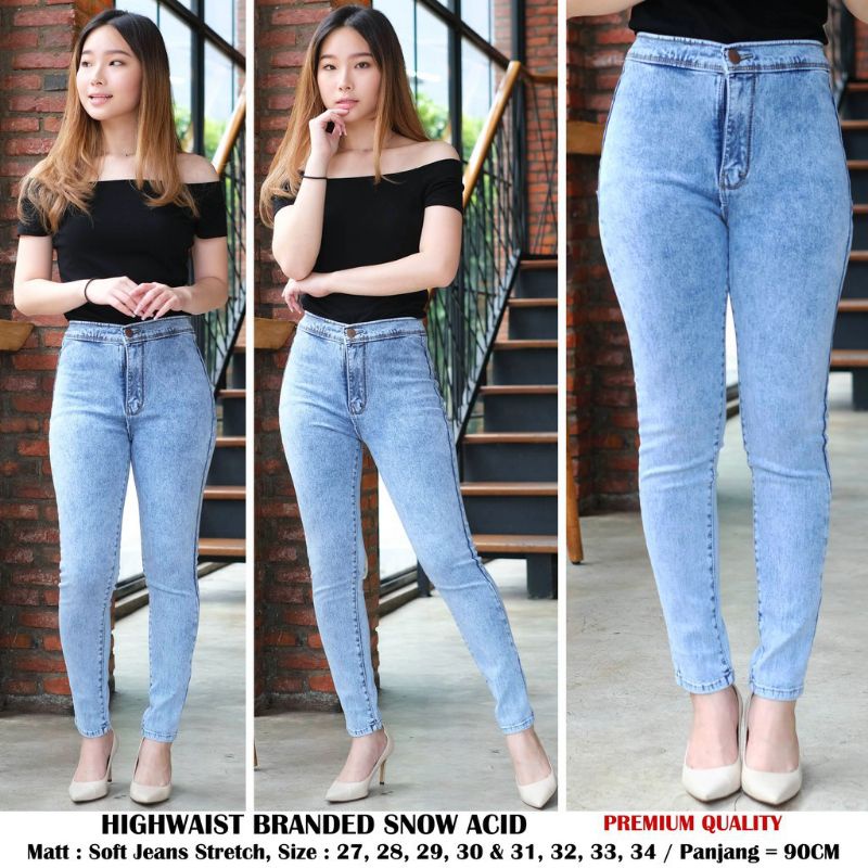 CELANA JEANS WANITA//HIGHWAIST POLOS PREMIUM// ORI SOFT JEANS