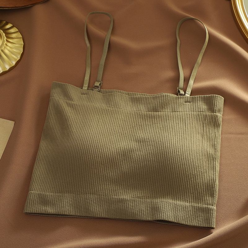 BATAMMODE Tanktop Kemben Singlet Crop Tali bisa di lepas Pakaian dalam-Coklat