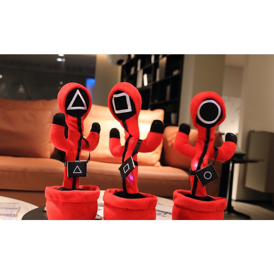 [KARAKTERKU] Mainan Anak Boneka KAKTUS SQUID GAME kaktus bicara Joget goyang Dancing Cactus Toy Bone