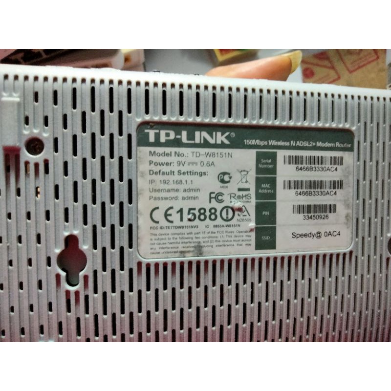 TP-LINK TD W8151N adsl routher Normal second