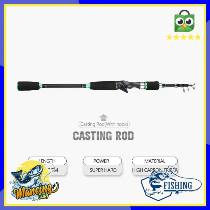 Joran Pancing ikan Portable Telescopic Casting Rod - JW-03