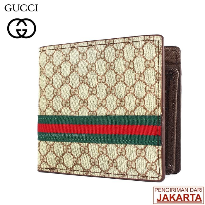 GUCCI SMALL LOGO | DOMPET KULIT PRIA TIDUR IMPORT BRANDED DENGAN KOTAK