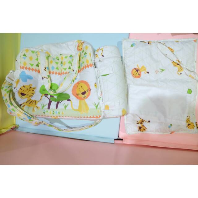 Tas Bayi Elegance Motif Lion Original / Diaper Bag Elegance Preloved /Tas Susu Bayi