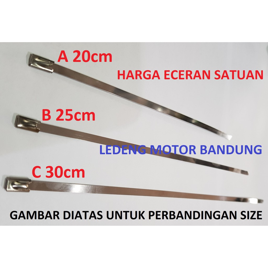 Tali Ripet Besi Knalpot Klem Stainless Exhaust Wrap Kabel Ties Cable Kleman Rivet 30cm