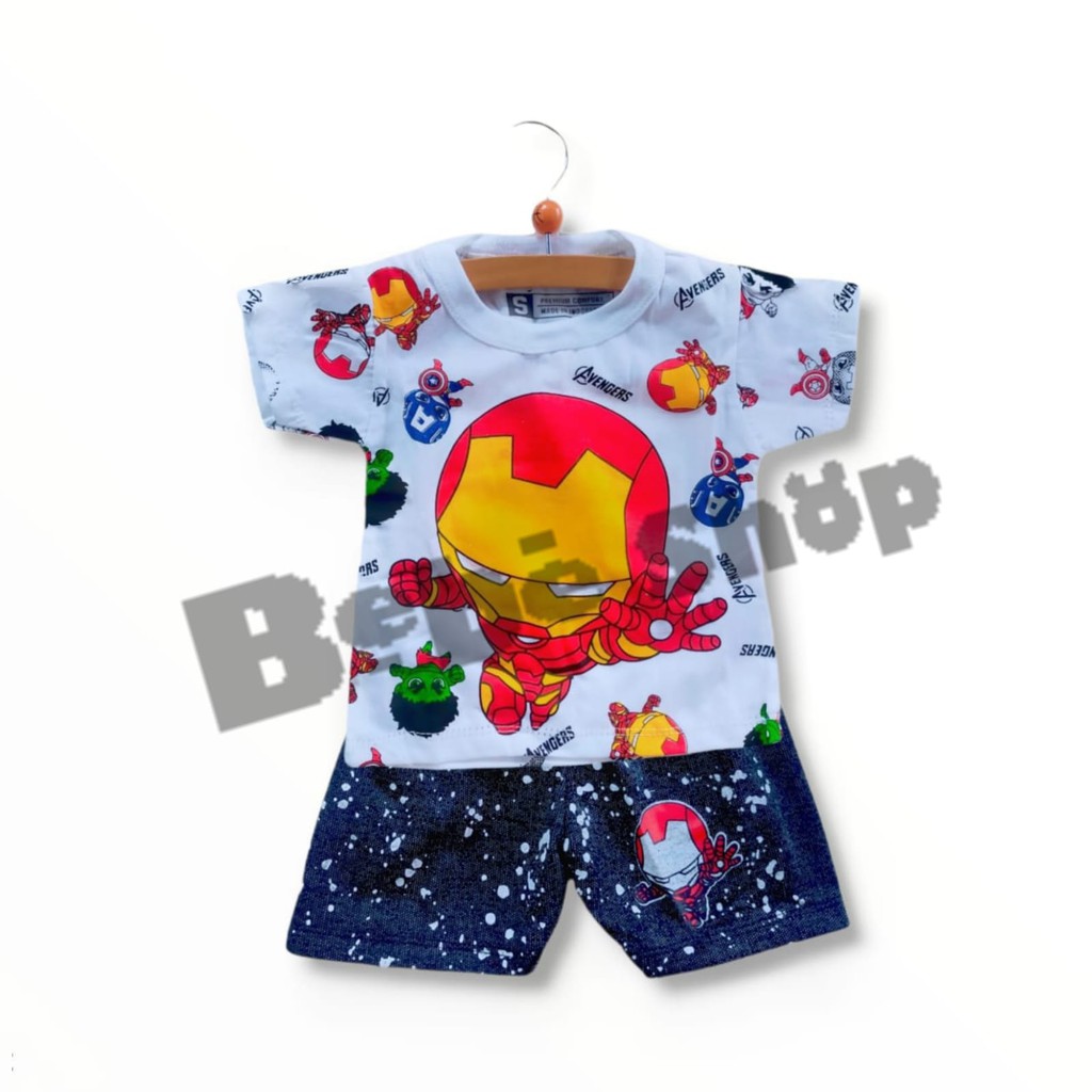 Setelan Baju Anak Bayi Karakter Iron man usia 0 Sampai 2 Tahun