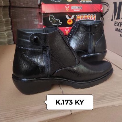 Sepatu Kulit PDH Pria boots Polri TNI security guard PNS sepatu kerja formal tampil lebih keren