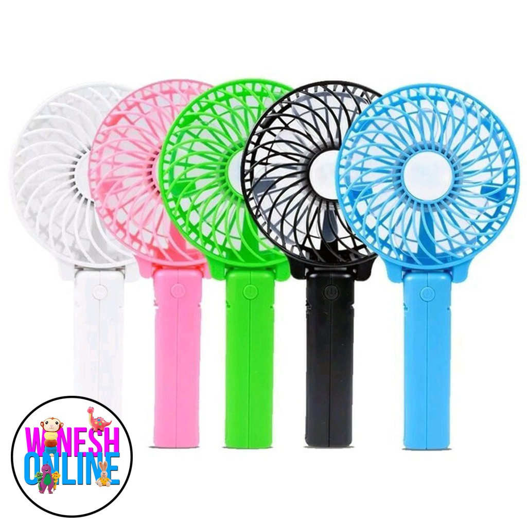 Mini Hand Fan / Kipas Angin Genggam Tangan Portable Rechargable + light