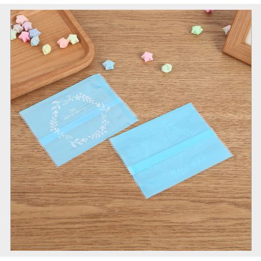 

PLASTIK FANCY COOKIES -KUE -PERMEN -COKLAT HANDMADE BLUE WREATH 8x10