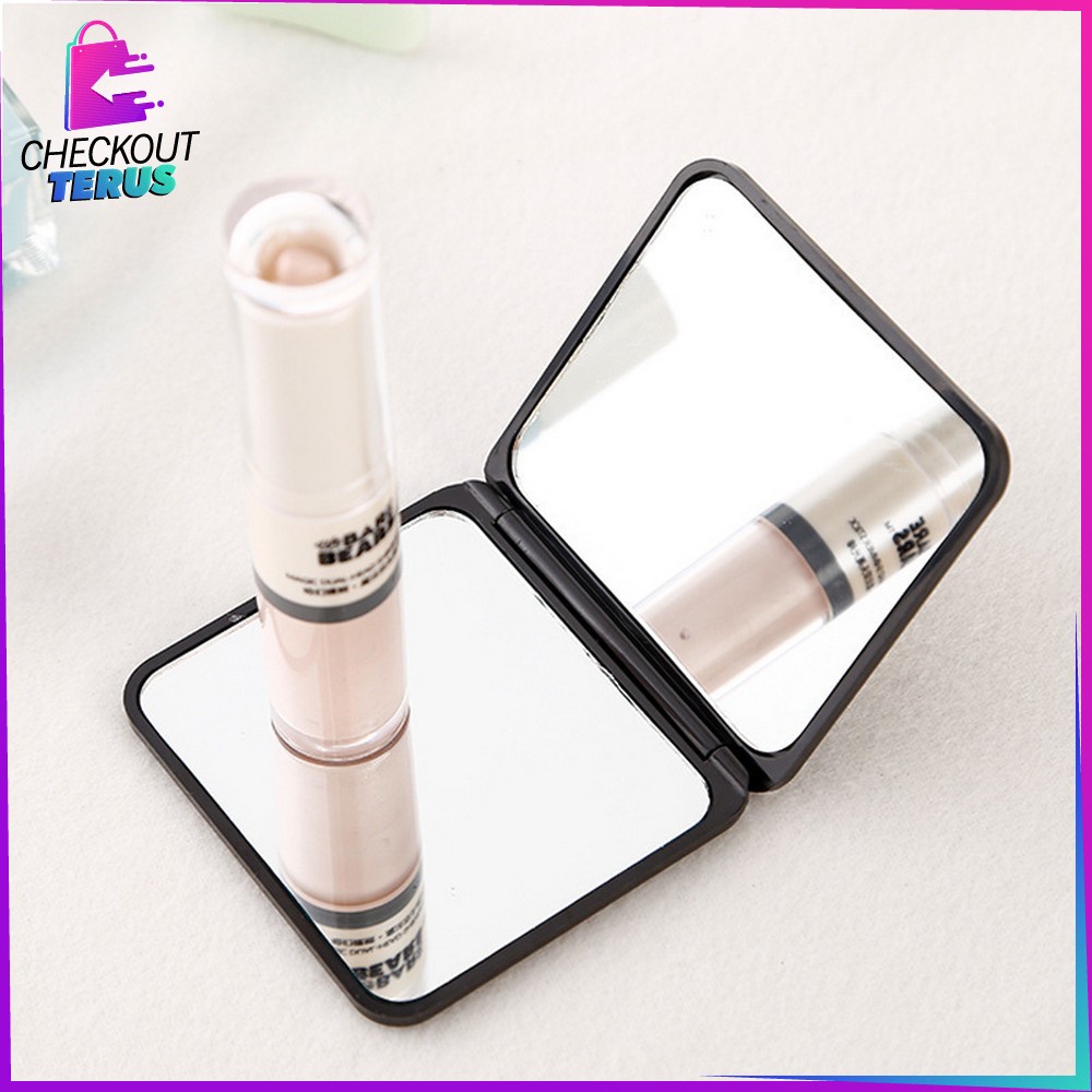 CT C584 Cermin Mini Travel Model Segiempat Cermin Saku Kaca Rias Makeup Lipat Double Kaca Rias Make Up